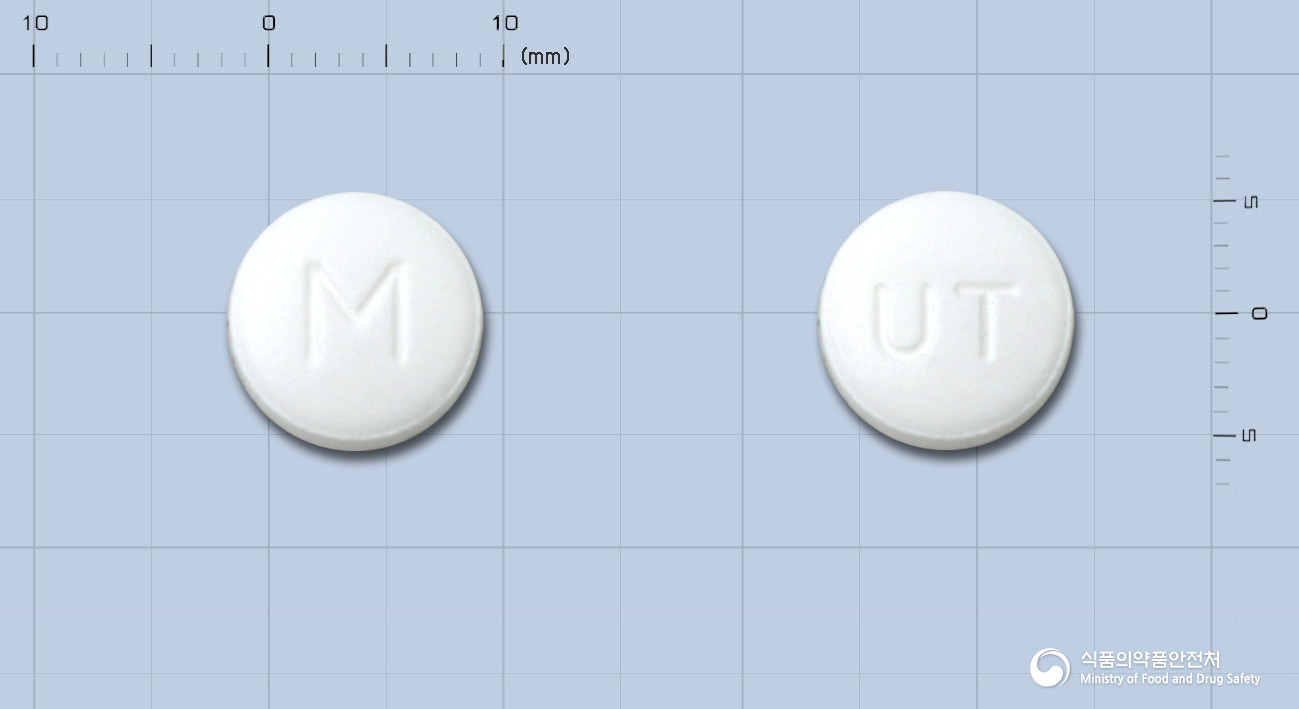 한국유나이티드염산메트포르민정(수출명: Glumyomin Tabs., Glyzen Tabs., Metmentab., Diazen Tabs.) 낱알 사진