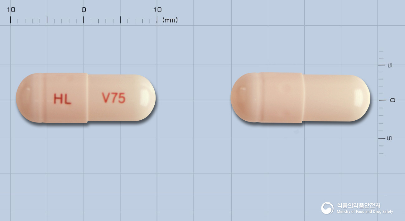 베넥사엑스알서방캡슐75mg(벤라팍신염산염) 낱알 사진