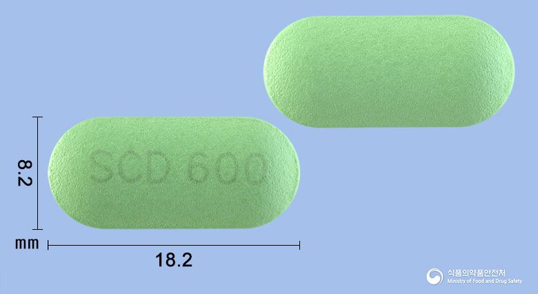 디아패시드정600mg(티옥트산) 낱알 사진