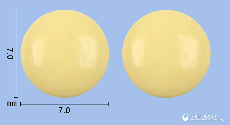 프로기노바28정1밀리그램(에스트라디올발레레이트) 낱알 사진