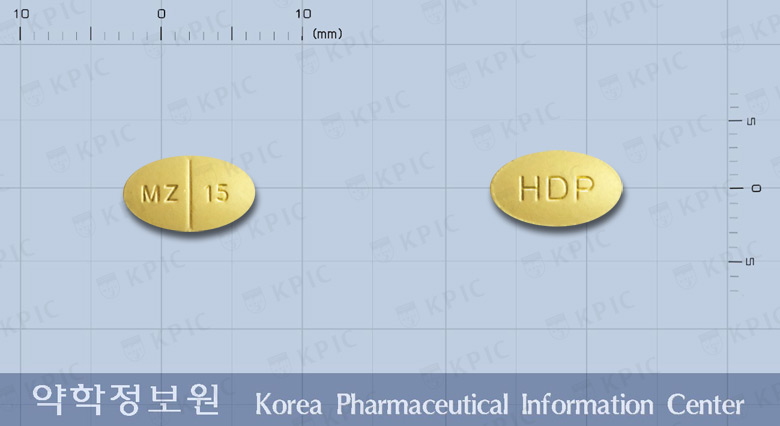 멀타핀정15밀리그램(미르타자핀) 낱알 사진