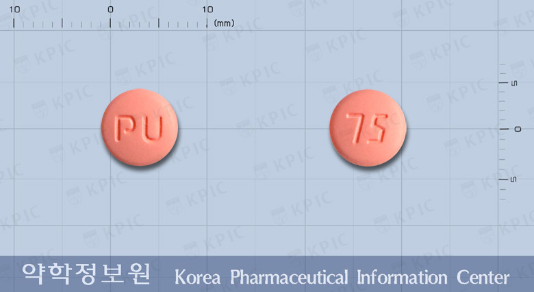 프로빅스정(클로피도그렐황산수소염) 낱알 사진