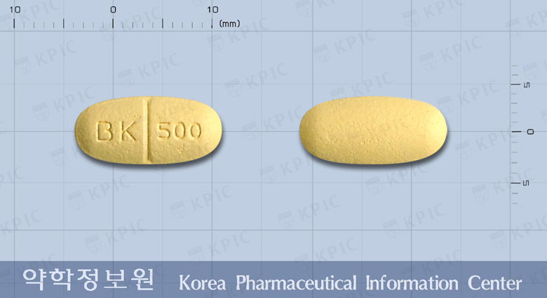 레비큐어정500밀리그램(레비티라세탐) 낱알 사진