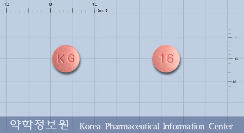 글로아타정16밀리그램(칸데사르탄실렉세틸) 낱알 사진