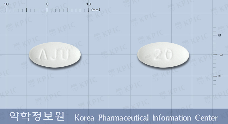 올피트정20밀리그램(아토르바스타틴칼슘) 낱알 사진