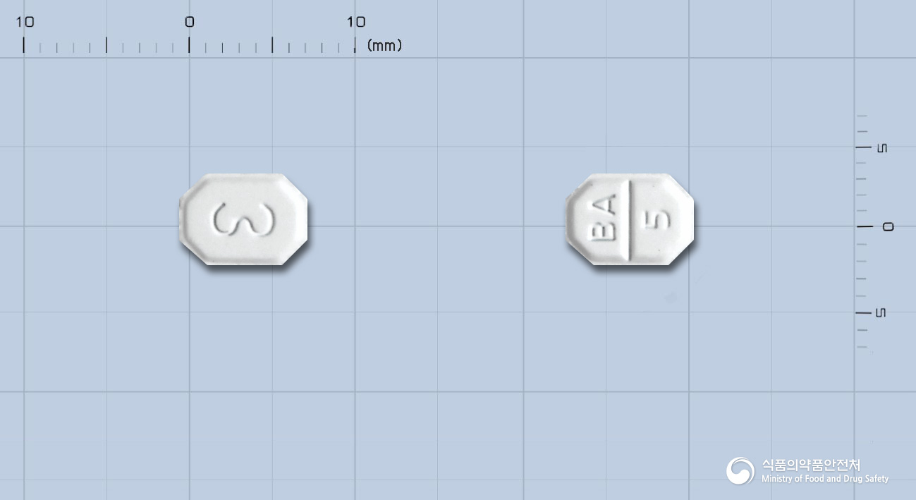 로우딘정5mg(암로디핀베실산염) 낱알 사진