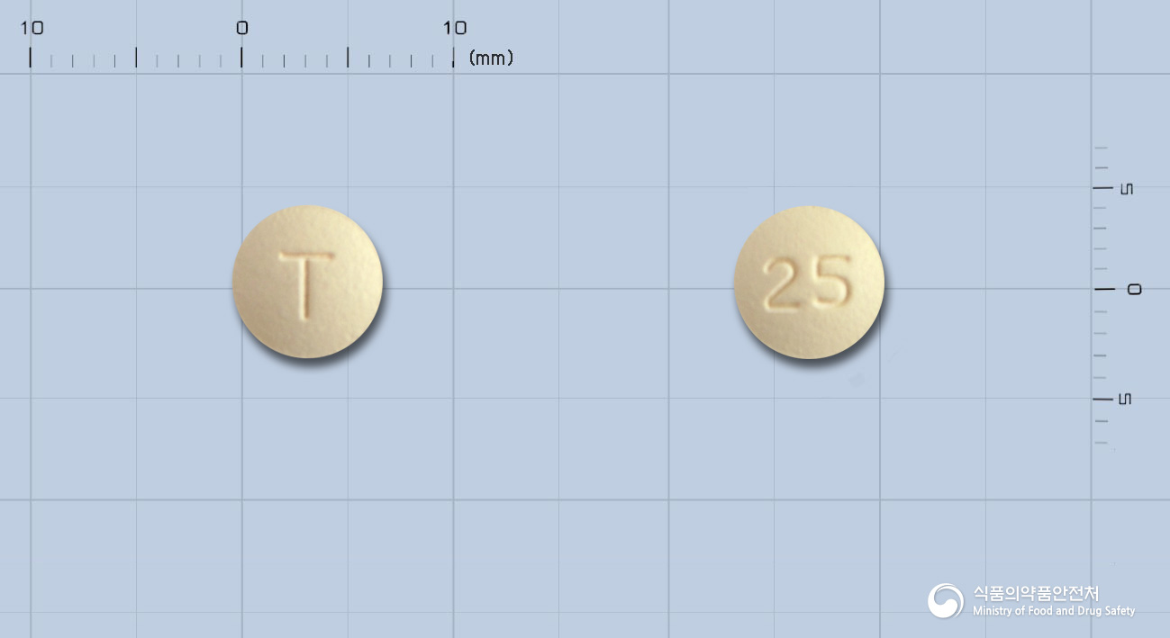 트락손정25밀리그램(날트렉손염산염) 낱알 사진
