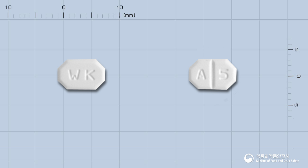 뉴스크정5mg(암로디핀베실산염) 낱알 사진