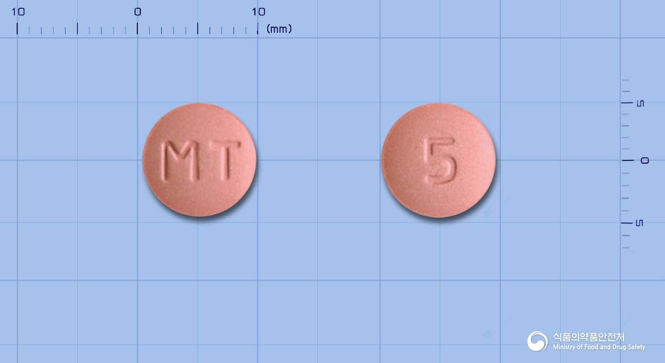 모노루카츄정5mg(몬테루카스트나트륨) 낱알 사진