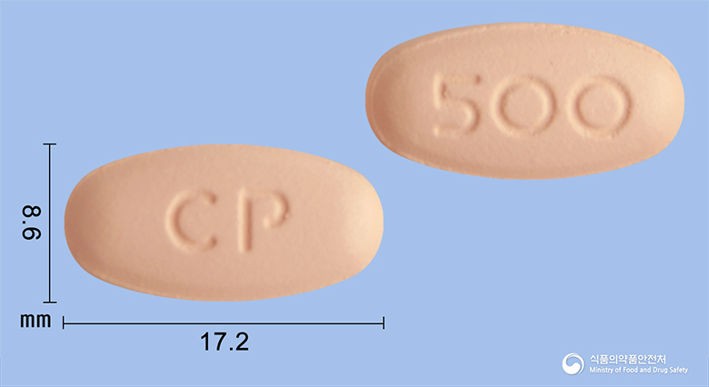 레플록신정500mg(레보플록사신) 낱알 사진