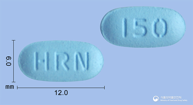 휴텍스리세드로네이트정150mg(리세드론산나트륨2.5수화물) 낱알 사진