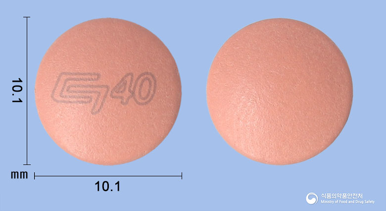 에소마크정40mg(에스오메프라졸마그네슘이수화물) 낱알 사진