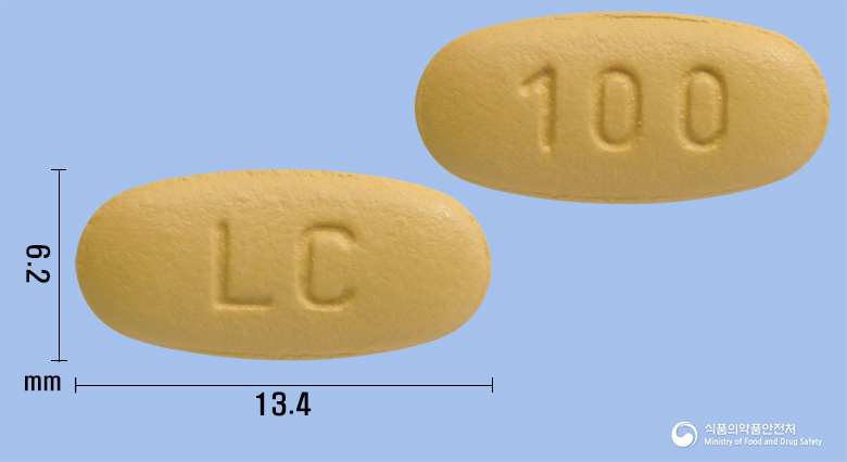 라코정100mg(라코사미드) 낱알 사진