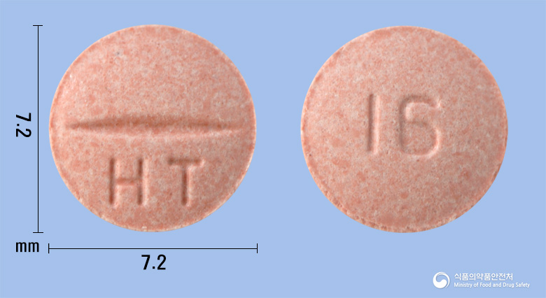 휴테칸정16mg(칸데사르탄실렉세틸) 낱알 사진