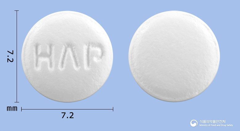 휴텍스아스피린장용정100mg(아스피린) 낱알 사진
