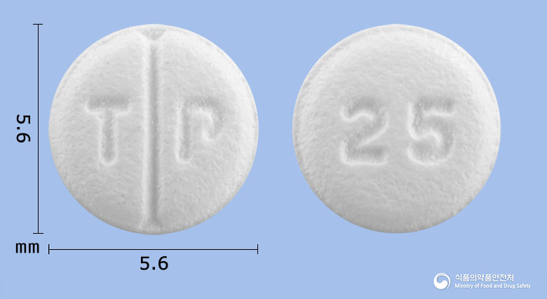 토피맥스정25mg(토피라메이트) 낱알 사진