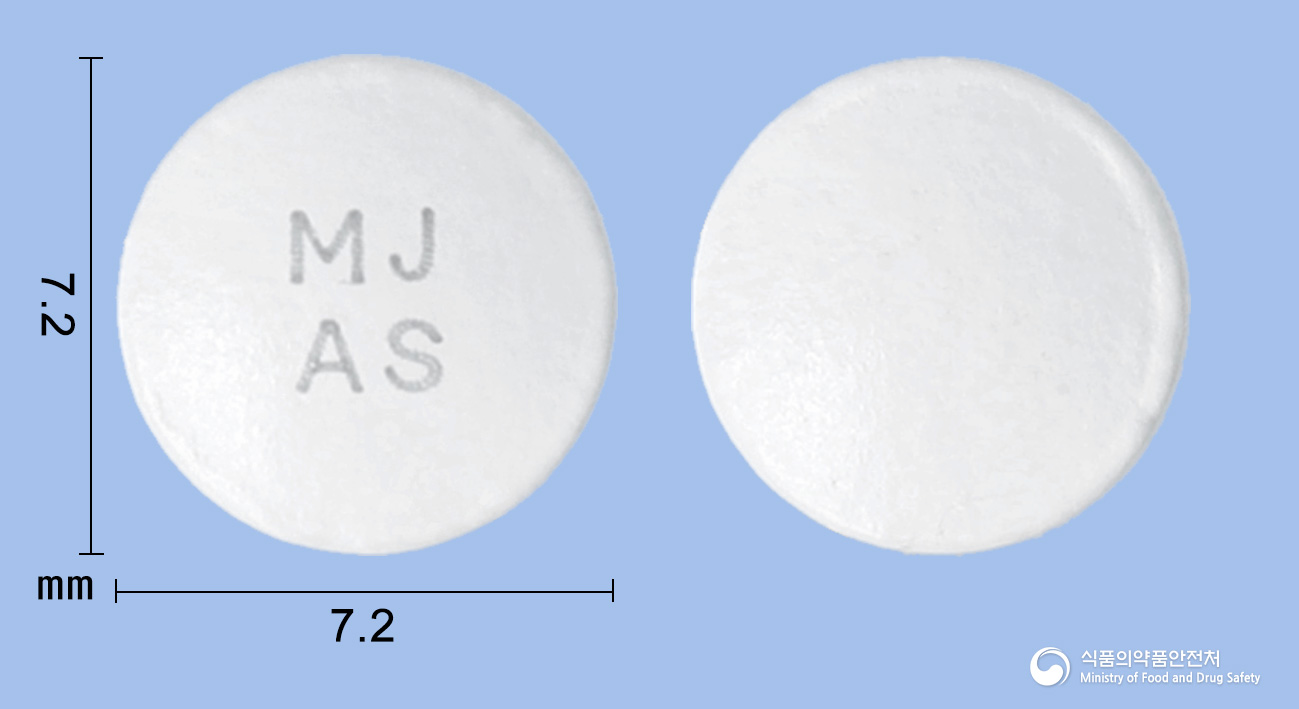 마더스아스피린장용정100mg(아스피린) 낱알 사진