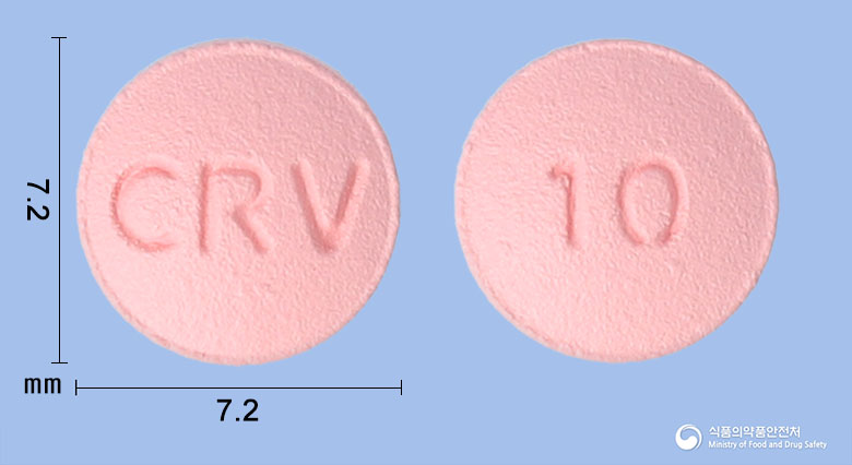 크레라토정10mg(로수바스타틴칼슘) 낱알 사진