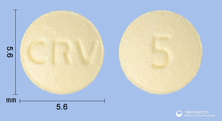 크레라토정5mg(로수바스타틴칼슘) 낱알 사진