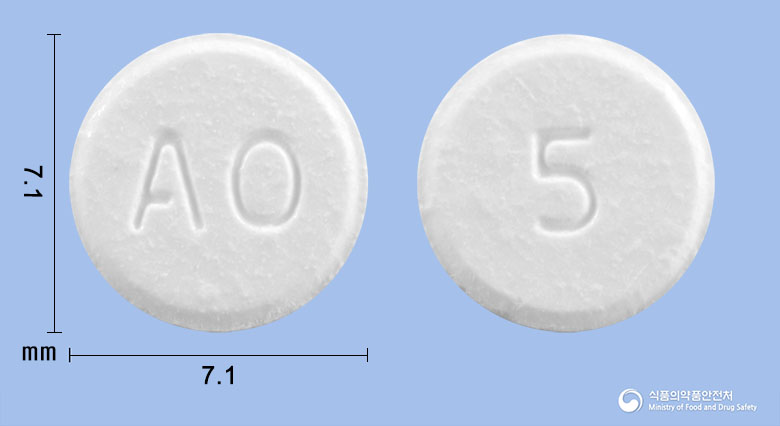 알쯔페질속붕정5mg(도네페질염산염수화물) 낱알 사진