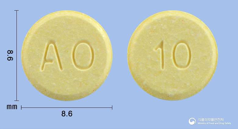 알쯔페질속붕정10mg(도네페질염산염수화물) 낱알 사진