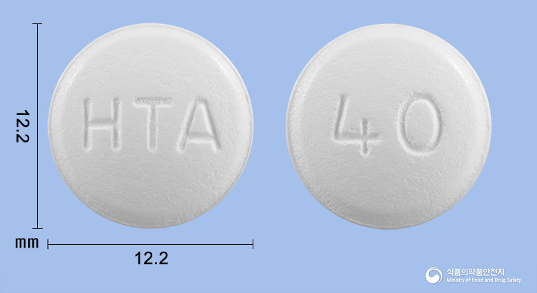 휴텍스아토르바스타틴정40mg(아토르바스타틴칼슘삼수화물) 낱알 사진