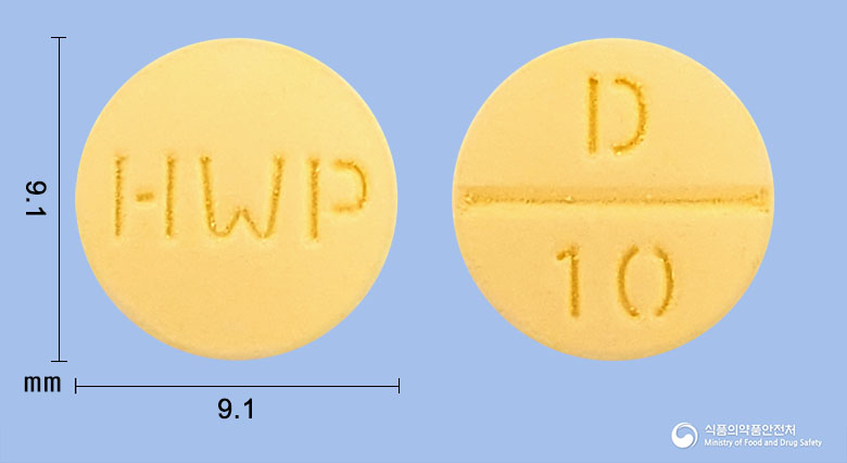 한화도네페질정10mg(도네페질염산염일수화물) 낱알 사진