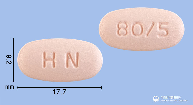 텔미로원정80/5밀리그램 낱알 사진