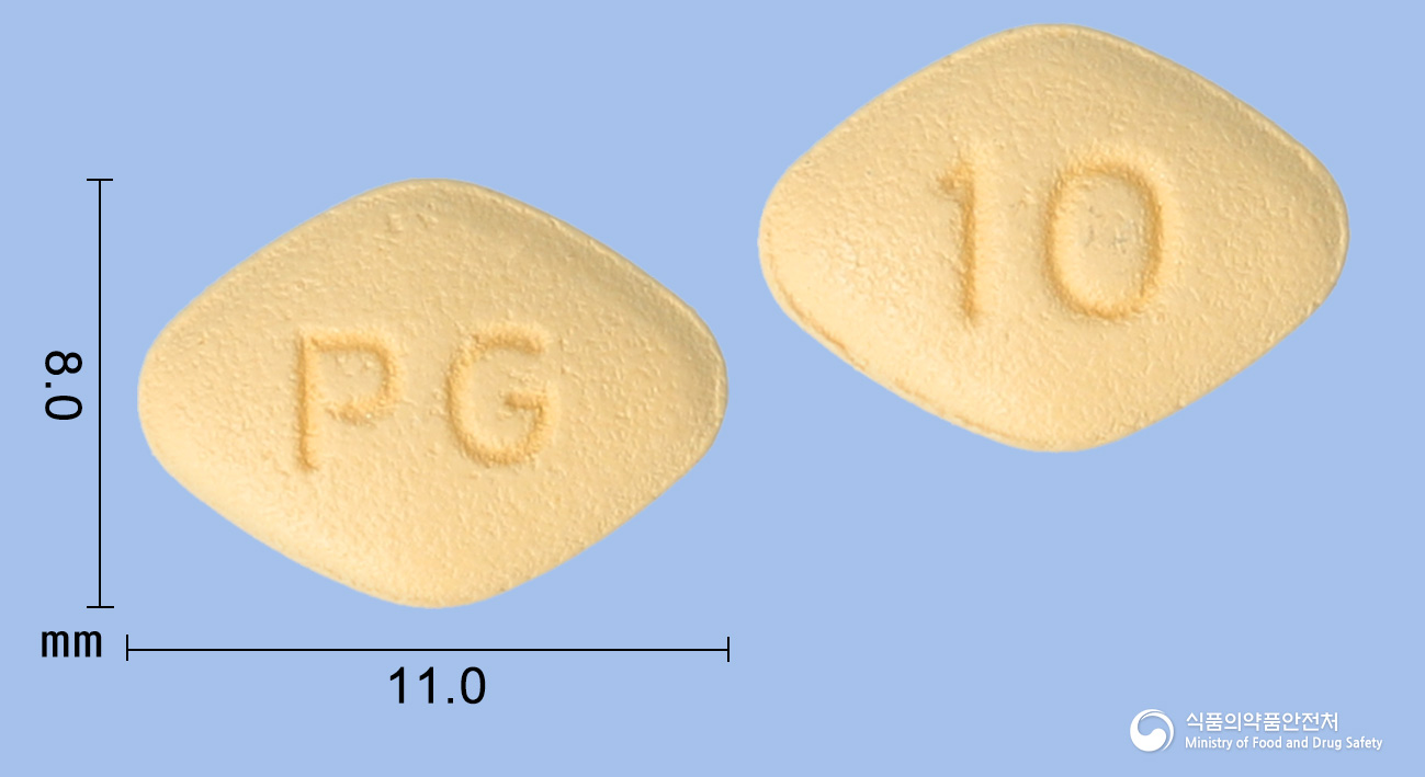 다플로진정10mg(다파글리플로진무수유당혼합물) 낱알 사진