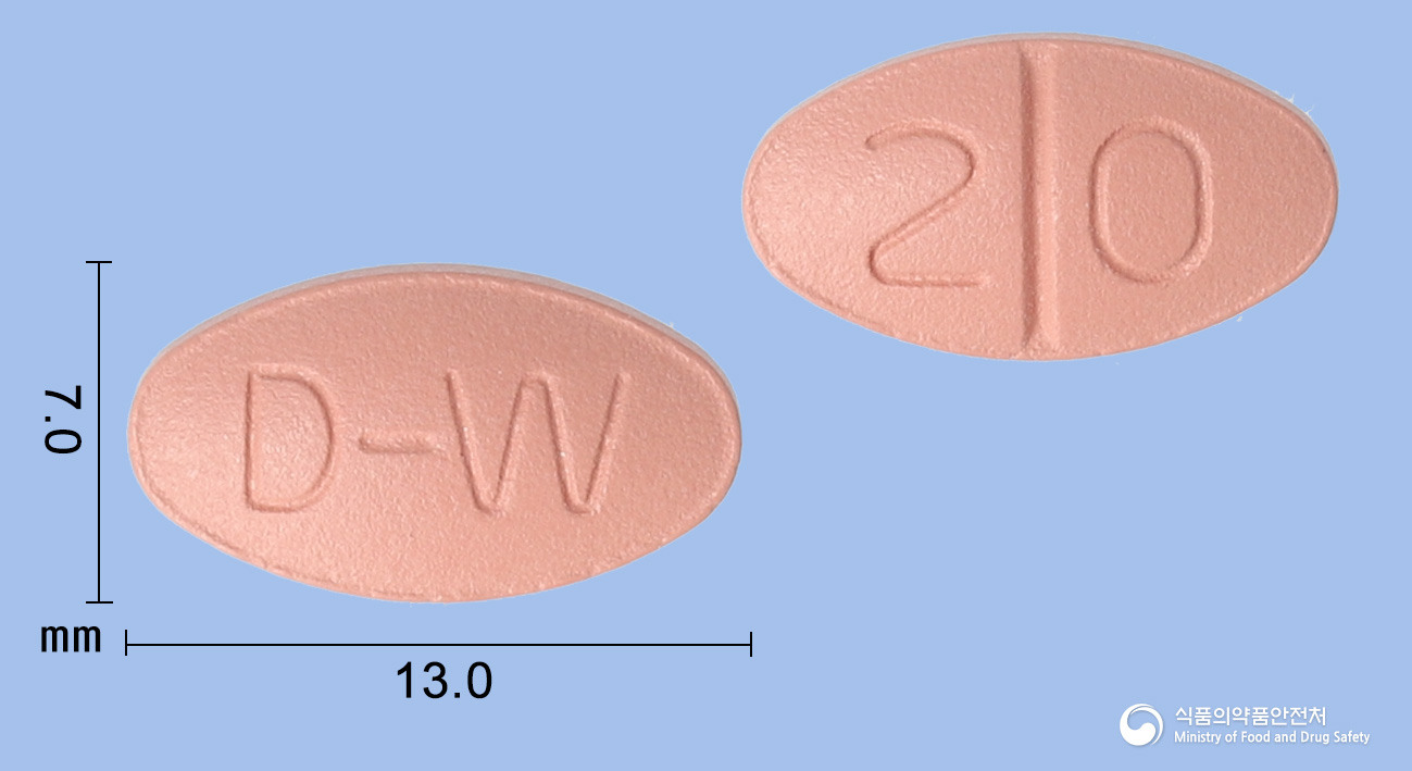 동화메만틴정20mg(메만틴염산염) 낱알 사진