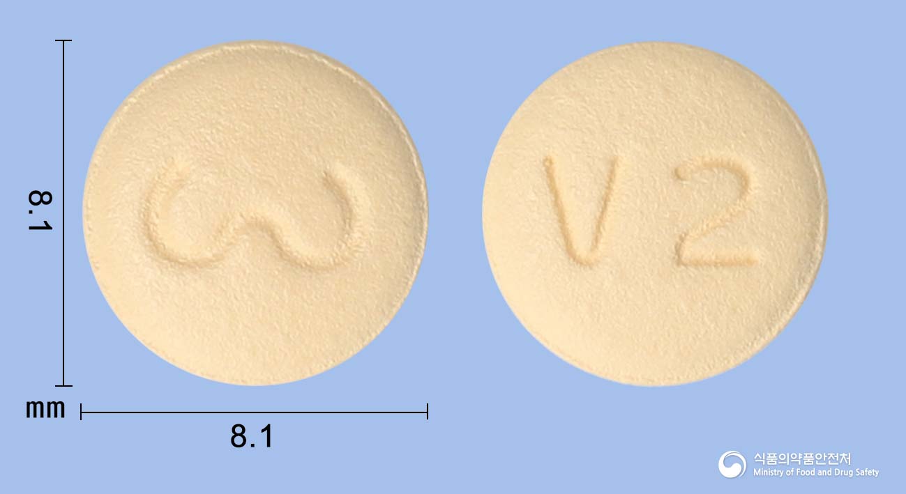 브이디핀정2.5/80mg(암로디핀, 발사르탄) 낱알 사진